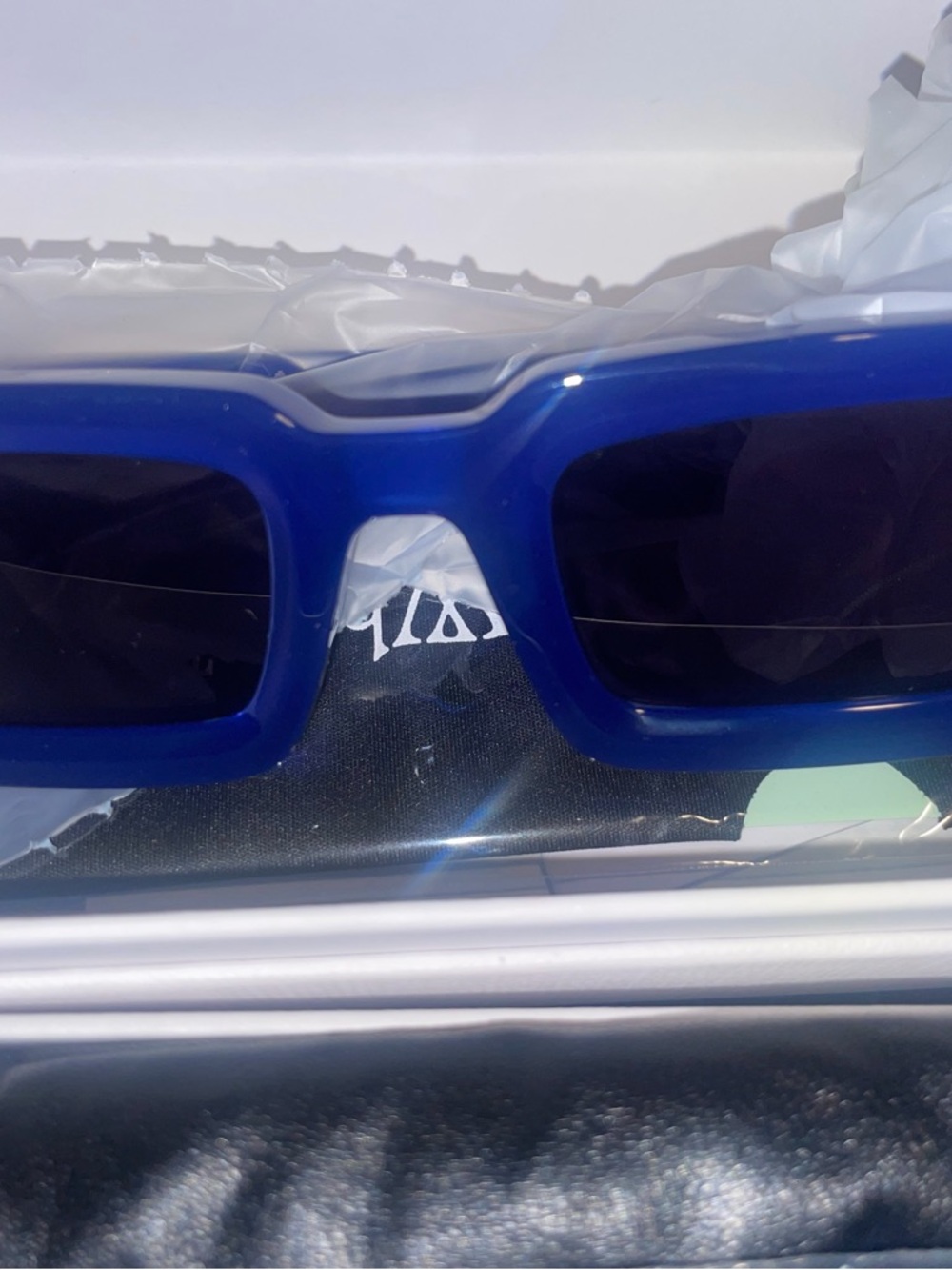 Off-White Royal Blue Rectangular Sunglasses